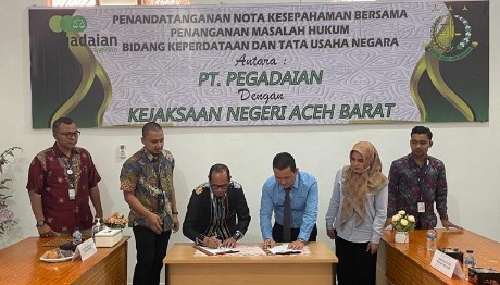 Pegadaian dan Kejari Aceh Barat Teken Kerjasama Bidang Perdata dan Tata Usaha Negara