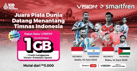Nonton Streaming Pertandingan Persahabatan Indonesia-Argentina dengan Smartfren Vision+